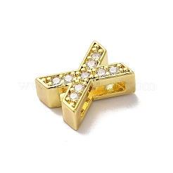 Brass Micro Pave Cubic Zirconia Beads&nbsp;KK-H487-25G-24