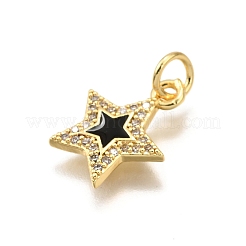 Brass Micro Pave Cubic Zirconia Pendants&nbsp;KK-K401-28G