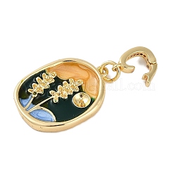Brass Enamel Pendants&nbsp;KK-P283-26G
