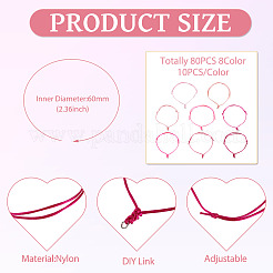 80Pcs 8 Colors Adjustable Nylon Cord Bracelet Making&nbsp;BJEW-TA00668