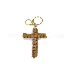 Cotton Cord Cross Keychains&nbsp;AJEW-TAC0031-03B