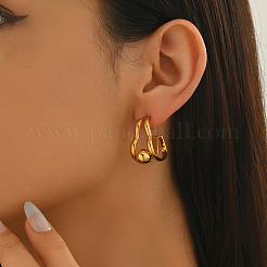 Heart with Round Stainless Steel Stud Earrings&nbsp;EJ9702