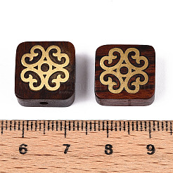 Natural Sandalwood Mala and Brass Finding Beads&nbsp;WOOD-T032-33A