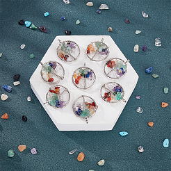 Chakra Themed Natural & Synthetic Gemstone Pendants&nbsp;G-SC0002-23P