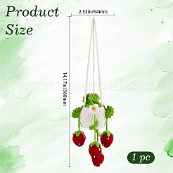 Strawberry Basket Woolen Yarn Pendant Decorations&nbsp;AJEW-WH20006-240B