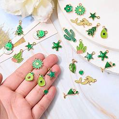 30Pcs 15 Styles Alloy Enamel Pendants&nbsp;ENAM-SZ0003-73