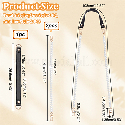 3Pcs 2 Style PU Leather Shoulder Strap & ABS Plastic Imitation Pearl Bag Chain Straps&nbsp;FIND-WR0009-25