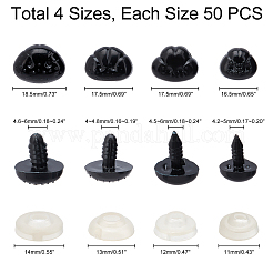 200pcs 4 Style Plastic Dog Noses Crafts&nbsp;DIY-PH0002-74