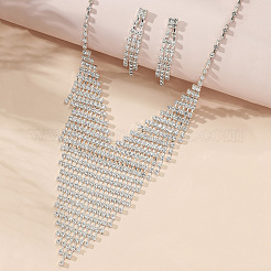 Chic Bride Brass Rhinestone Tassels Earrings & Necklaces Sets for Wedding&nbsp;GF2707