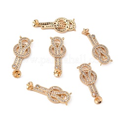 Brass Micro Pave Clear Cubic Zirconia Screw Eye Peg Bails Links Connectors&nbsp;KK-T062-89G-NF