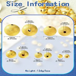 468Pcs 5 Style Brass Round Textured Spacer Beads&nbsp;KK-CJ0002-13