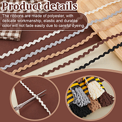 5 Sets 5 Colors Polypropylene Fiber Ribbons&nbsp;SRIB-PH0001-48