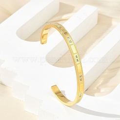304 Stainless Steel Cuff Bangles&nbsp;BJEW-P348-02F-G
