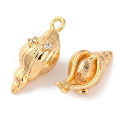 Brass Pendants With Clear Cubic Zirconia&nbsp;KK-S403-06G