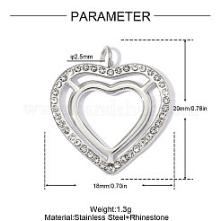 304 Stainless Steel with Crystal Rhinestone Pendants&nbsp;RB-OY001-13P-02
