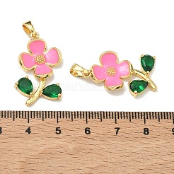 Brass Micro Pave Cubic Zirconia Pendants&nbsp;KK-H265-07G