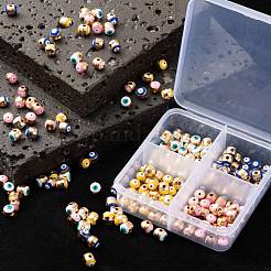 200Pcs 4 Colors Alloy Enamel Beads&nbsp;ENAM-LS0001-82