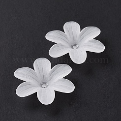 6-Petal Transparent Acrylic Bead Caps&nbsp;X-OACR-A017-14