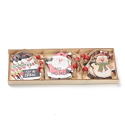 Christmas Theme Wood Big Pendant Decorations&nbsp;HJEW-F010-05