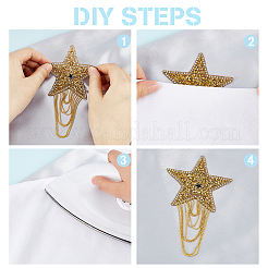 6Pcs 6 Style Star Hotfix Resin Rhinestone(Hot Melt Adhesive On the Back)&nbsp;DIY-PH0006-99