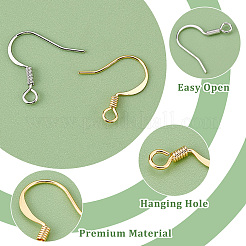 200Pcs 2 Colors Brass Earring Hooks&nbsp;KK-CN0001-77