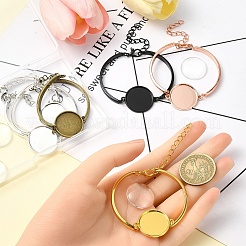 DIY Blank Dome Alloy Bangle Jewelry Making Kits&nbsp;DIY-YW0010-36