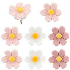 30Pcs 3 Colors Flower Resin Drawing Pins&nbsp;AJEW-BM0001-03A