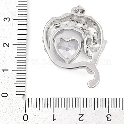 Brass Micro Pave Cubic Zirconia Pendants&nbsp;KK-M307-07P
