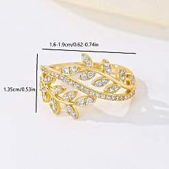 Brass Micro Pave Cubic Zirconia Finger Rings for Women&nbsp;PB9120-4