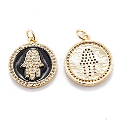 Real 18K Gold Plated Brass Micro Pave Clear Cubic Zirconia Pendants&nbsp;ZIRC-M114-50G-07