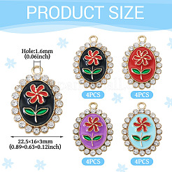 16Pcs 4 Styles Alloy Enamel Pendants&nbsp;FIND-TA0009-47