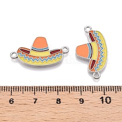 Rack Plating Alloy Enamel Colorful Sombrero Connector Charms&nbsp;ENAM-N056-351P