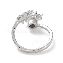 Rotating Clear Cubic Zirconia Cuff Rings&nbsp;RJEW-Z023-03P