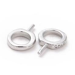 Anti-Tarnish Rhodium Plated 925 Sterling Silver Screw Eye Peg Bails&nbsp;STER-D035-42P