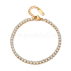 304 Stainless Steel Rhinestone Cup Chain Bracelets for Women&nbsp;BJEW-G753-01G-01