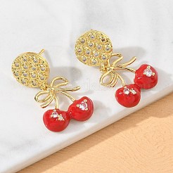 Brass Micro Pave Cubic Zirconia Dangle Stud Earrings for Women&nbsp;EJEW-A167-01G