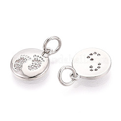 Brass Micro Pave Cubic Zirconia Charms&nbsp;KK-N257-67P