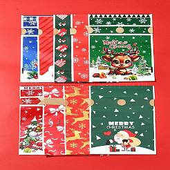 18Pcs 9 Styles Christmas Theme Plastic Packing Pouches Drawstring Bags&nbsp;ABAG-FS0001-04