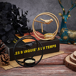 2Pcs 2 Colors Iron Candle Holder&nbsp;AJEW-GA0003-08