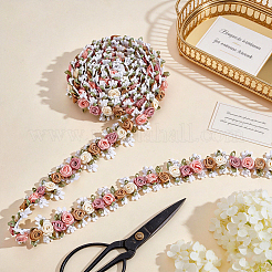 Polyester Flower Embroidery Ribbon&nbsp;OCOR-WH0082-601