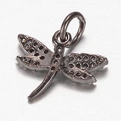 Brass Micro Pave Cubic Zirconia Charms&nbsp;ZIRC-K045-09B