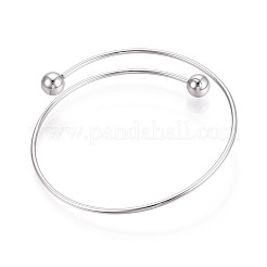 Adjustable 304 Stainless Steel Wire Cuff Bangle Making&nbsp;MAK-WH20002-01B-P