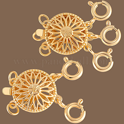 2Pcs 2 Styles Brass Box Clasps&nbsp;KK-BBC0020-81G