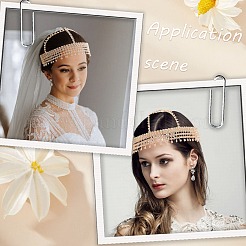 Alloy Rhinestone Mesh Headbands&nbsp;OHAR-WH20007-05G-02