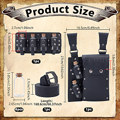 1Bag Rectangle PU Leather Medieval Waist Belt Bag with 2Pcs Glass Potion Bottles&nbsp;AJEW-NB0009-17