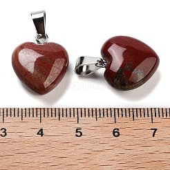 Natural Red Rainbow Jasper Charms&nbsp;HEAR-PW0001-057-05