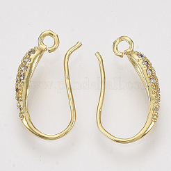 Brass Micro Pave Cubic Zirconia Earring Hooks&nbsp;LS-ZIRC-Q022-035G-NF