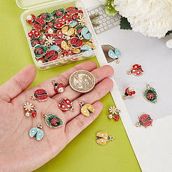 60Pcs 7 Style Alloy Enamel Pendants&nbsp;ENAM-PH0002-75