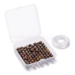 100Pcs 8mm Natural Red Tiger Iron Round Beads&nbsp;DIY-LS0002-20
