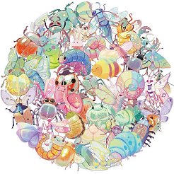 50Pcs Insect PET Cartoon Stickers&nbsp;STIC-T0001-19